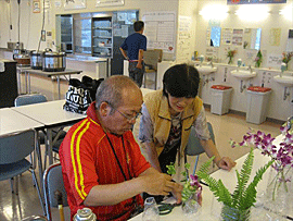 ある日の生け花教室のようす