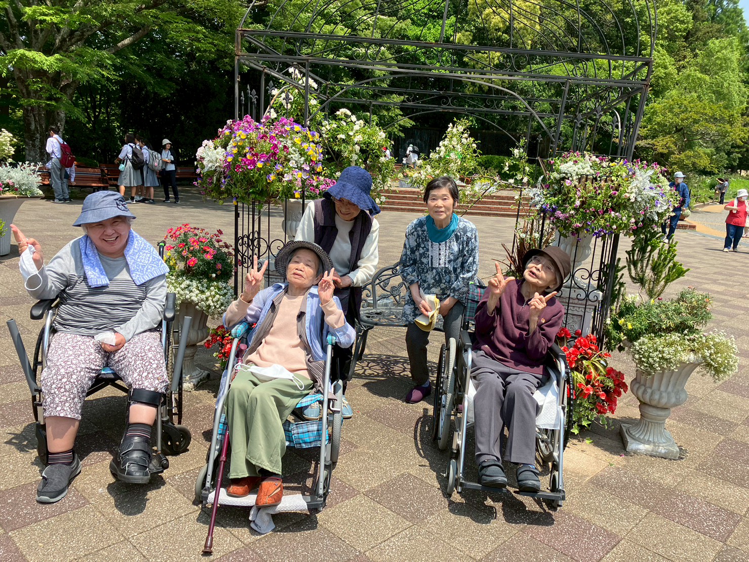 お花の前で撮った写真