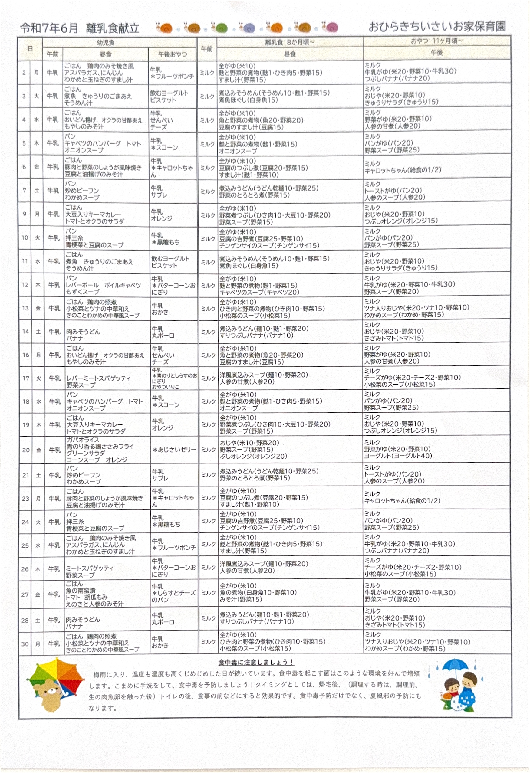 献立１枚