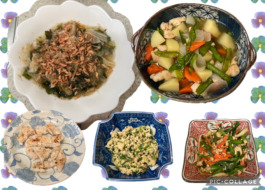 調理支援 玉ねぎワカメ桜えびのサラダ 肉じゃが ササミのソテー ゆず味の肉味噌 スナップエンドウのオイスター炒め