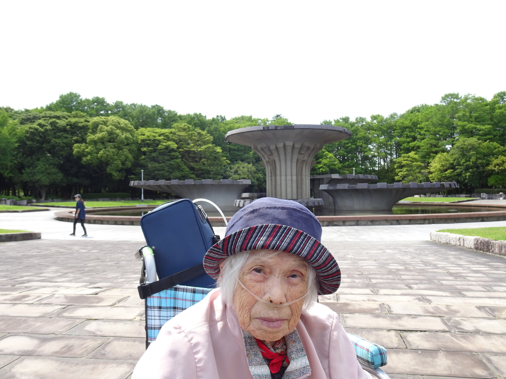 春日公園の噴水広場で撮った写真