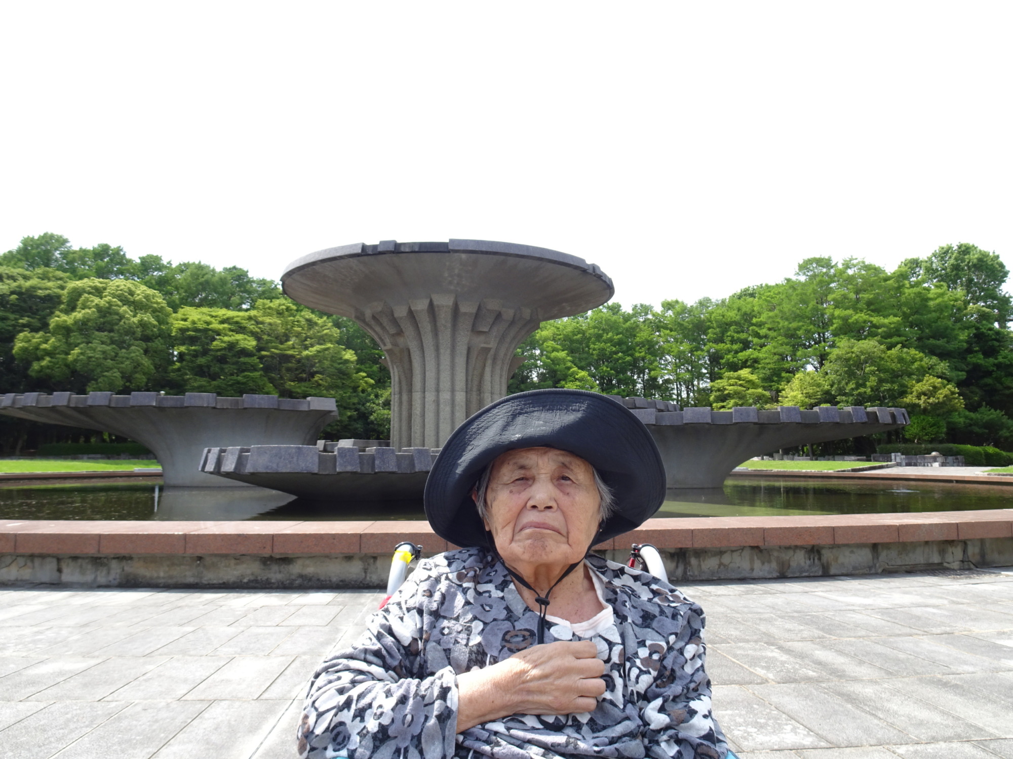 春日公園の噴水広場で撮った写真