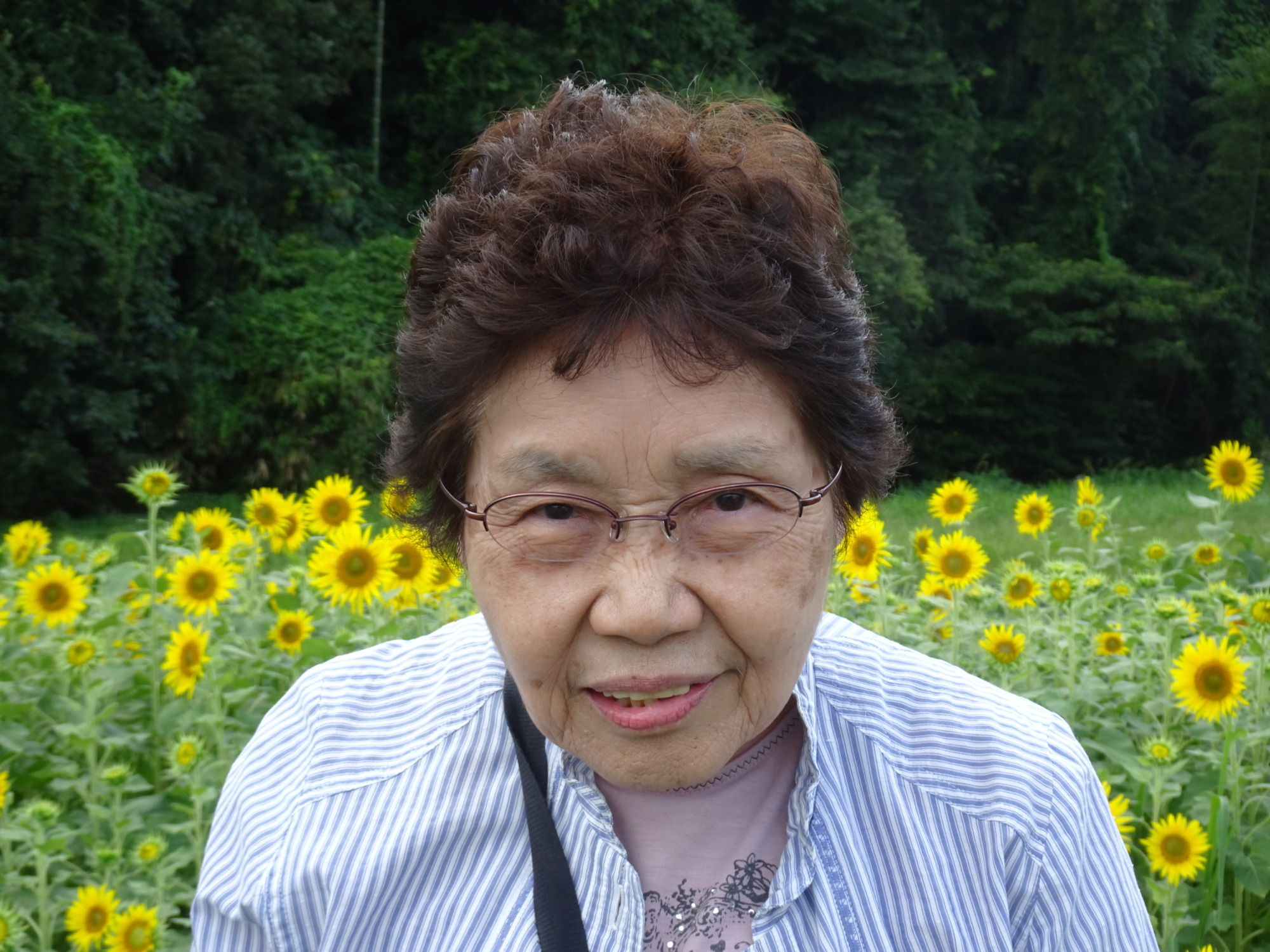 ひまわりの前で撮った写真
