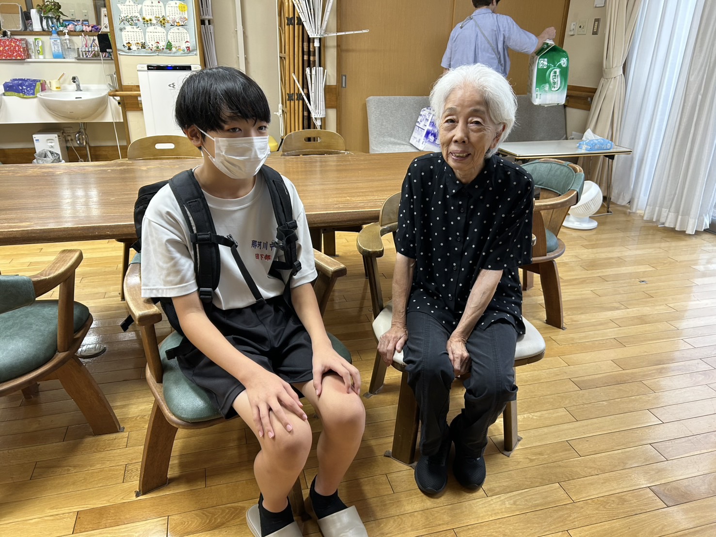利用者さんと中学生