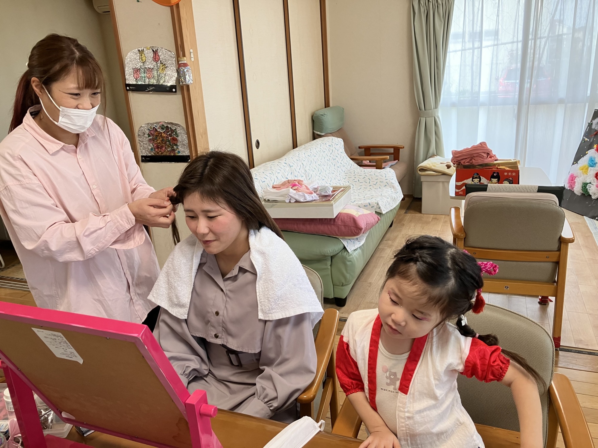 エアセットするスタッフ