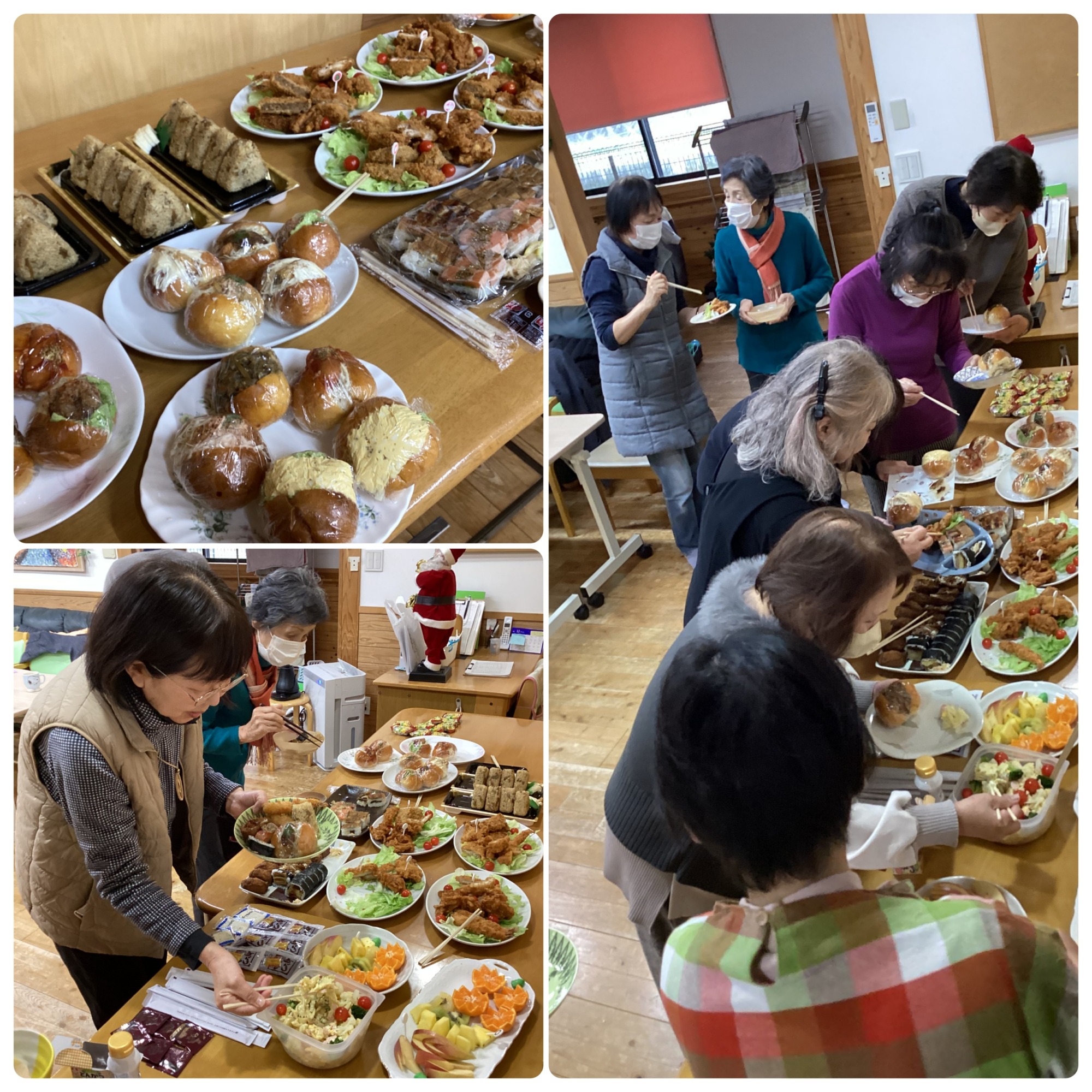 美味しい料理を選んでいるところ