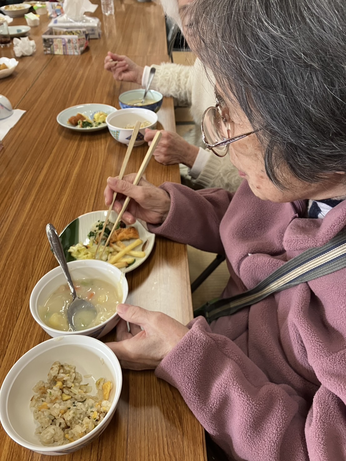 たくさん食べられる利用者さん