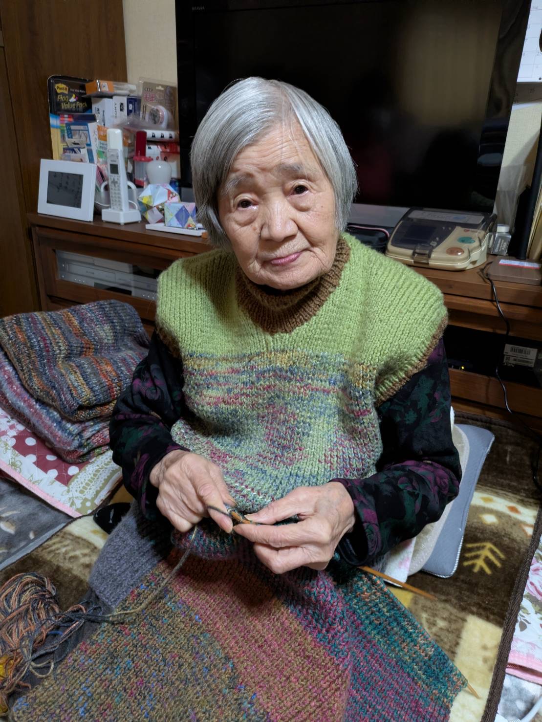 編み物をされている利用者様