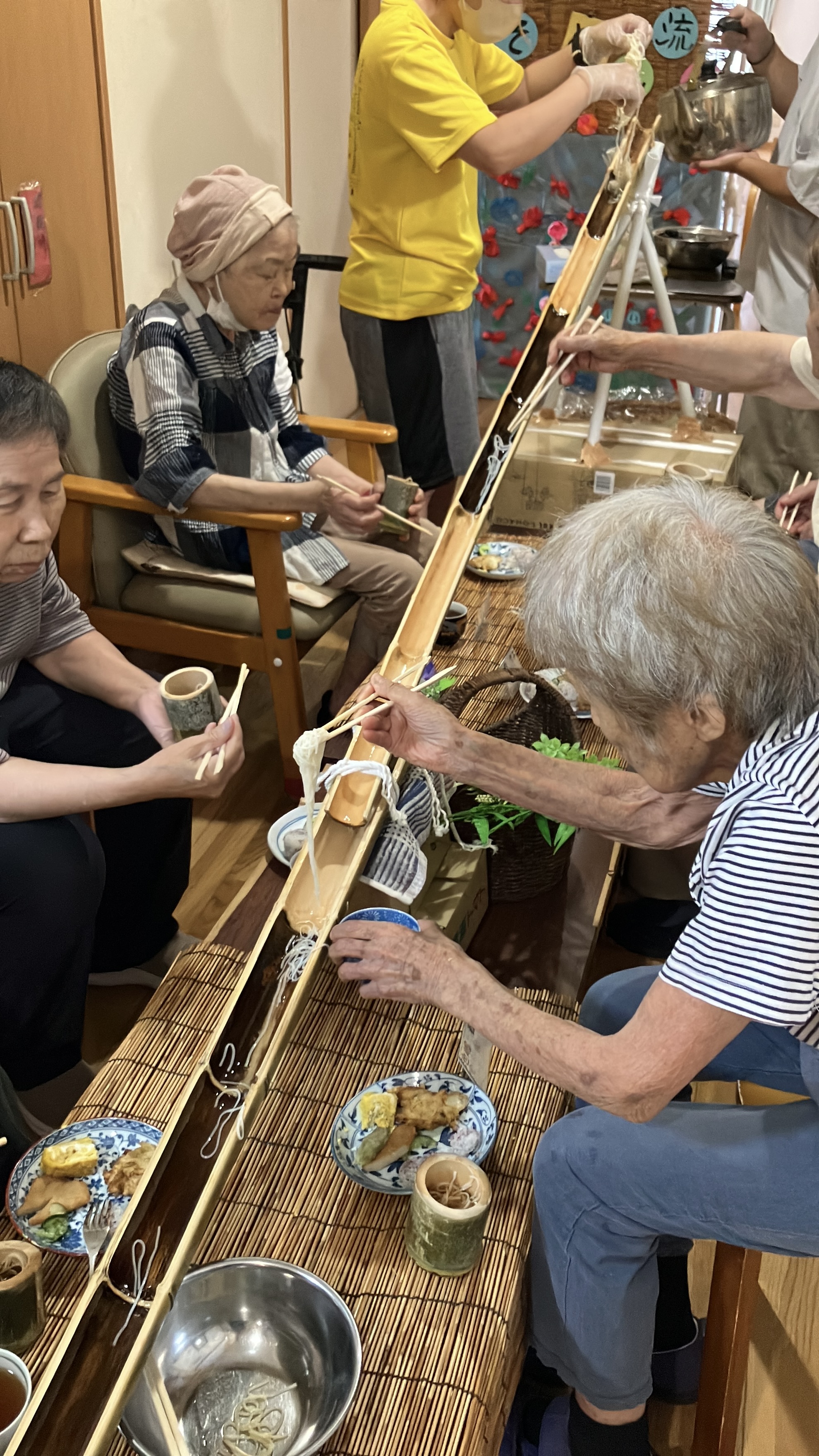 そうめんを取る利用者様