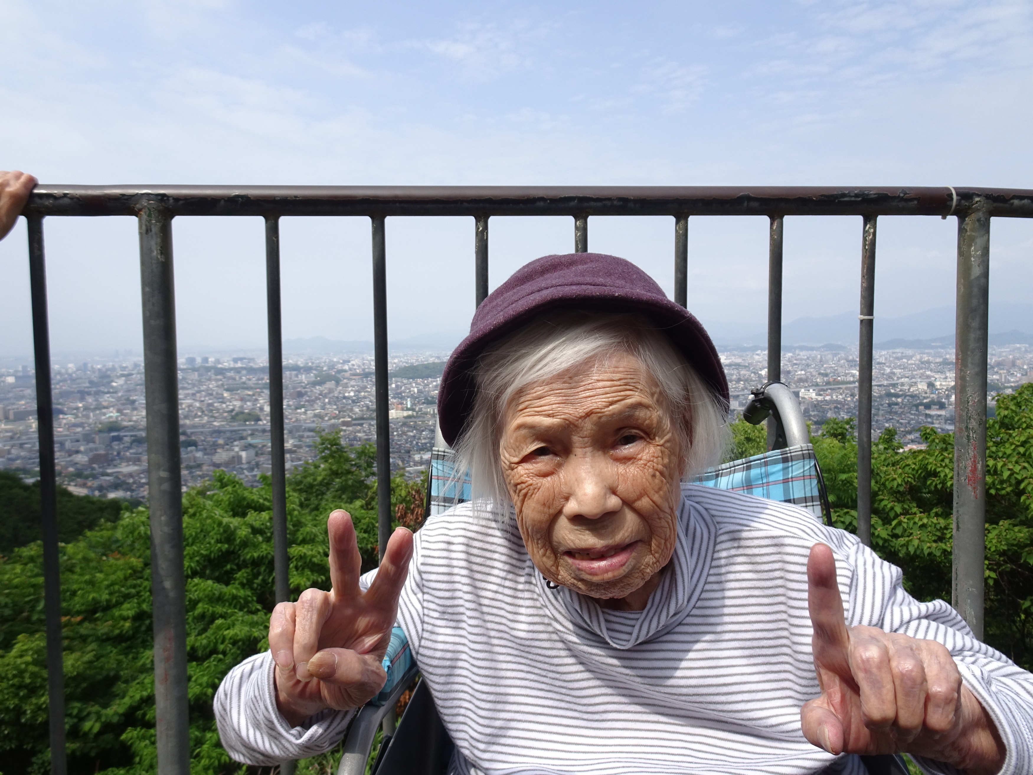 展望台で撮った利用者さん