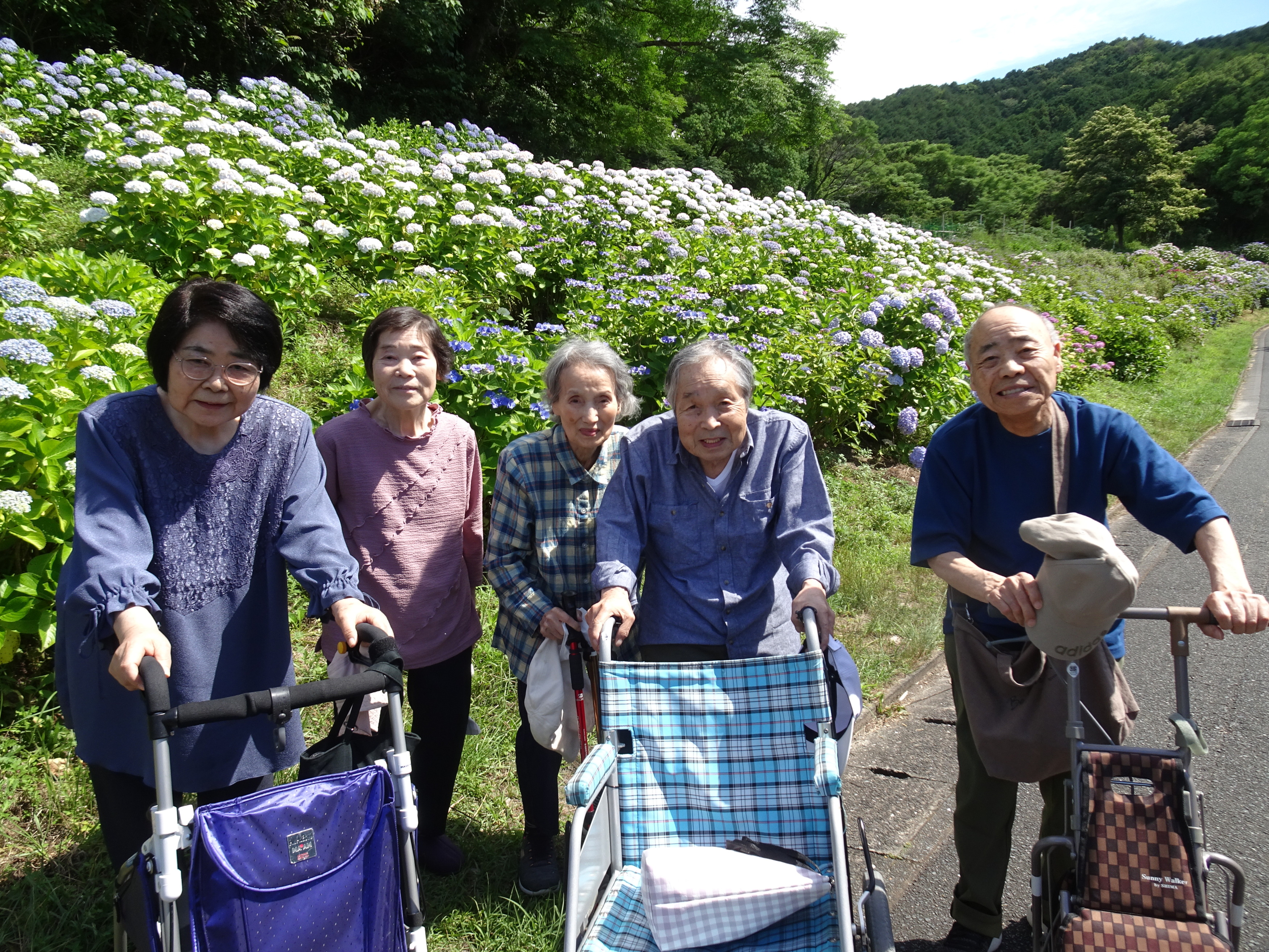 あじさいの前で撮った集合写真